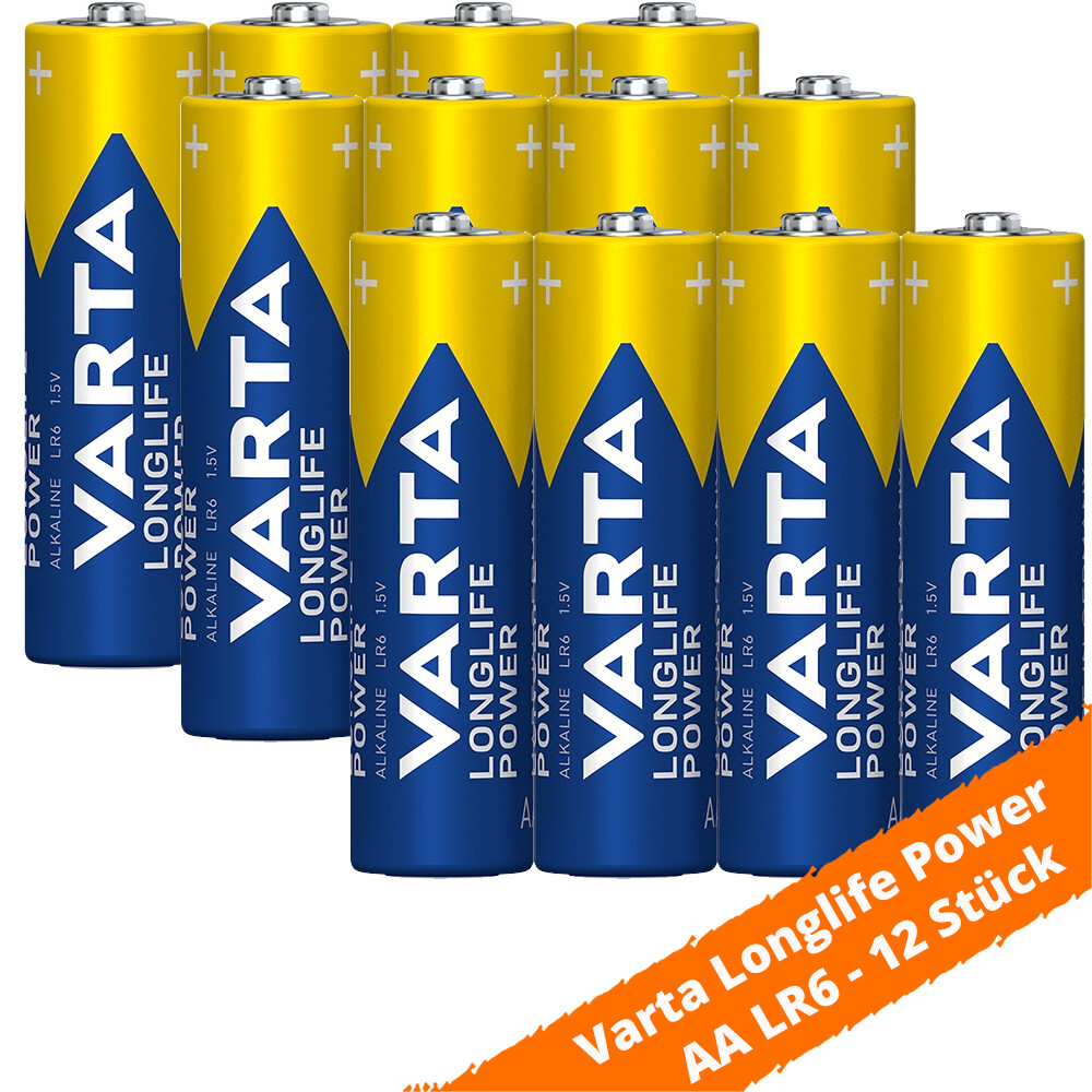 12 X Varta Aa Mignon Lr6 4906 Mn1500 Alkaline Longlife Power Batterie