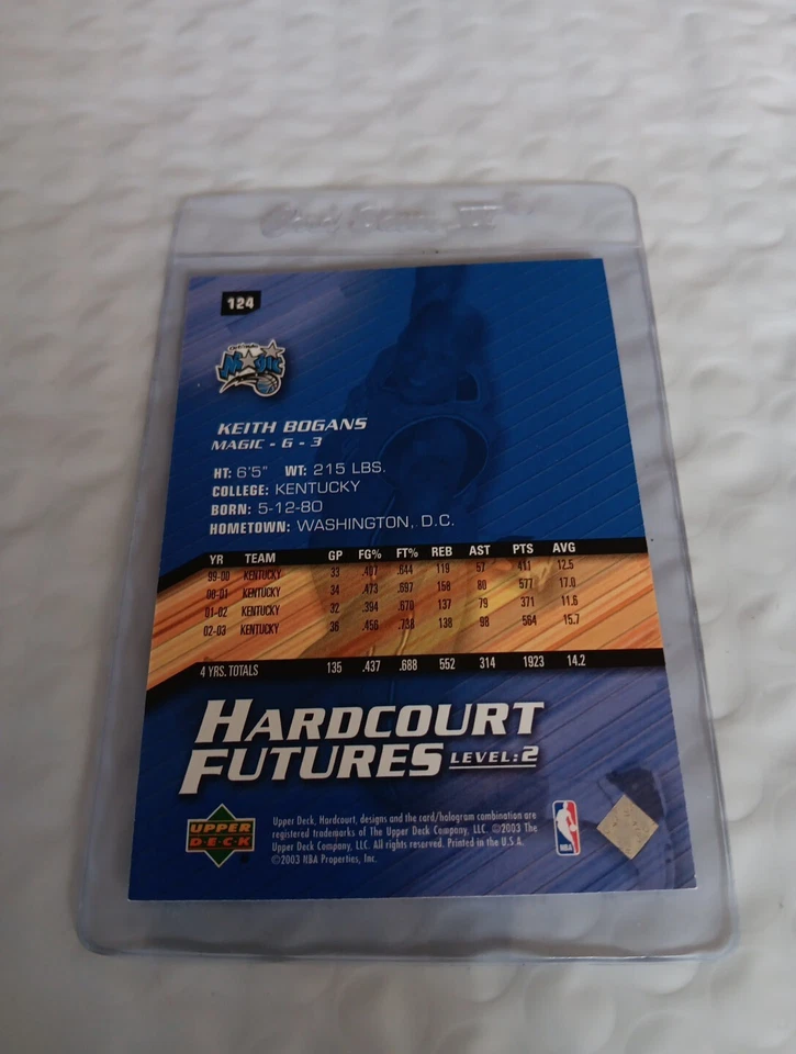 Keith Bogans 2003-04 Upper Deck Hardcourt #124 RC /1999 Kentucky Wildcats Card - Image 2 of 3
