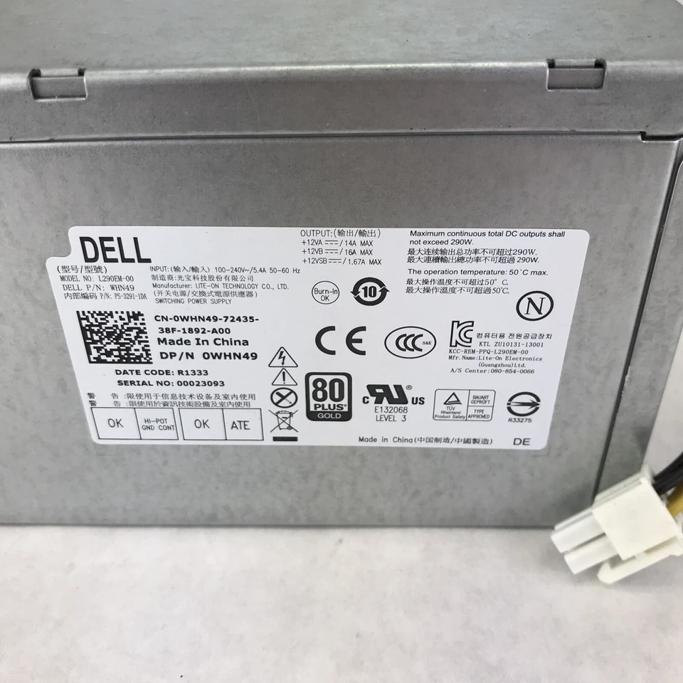Dell 0WHN49 L290EM-00 Gray OptiPlex 290W Power Supply PS-3291-LDA 80 Plus Gold - Image 3 of 4