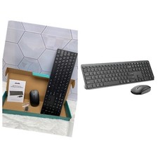 Wireless Keyboard and Mouse Combo, Aluminum Full Size Silent Slim 2.4G