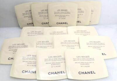 CHANEL LES BEIGES HEALTHY GLOW FOUNDATION SPF 25 # 12 ROSE 0.02 OZ - LOT OF 15