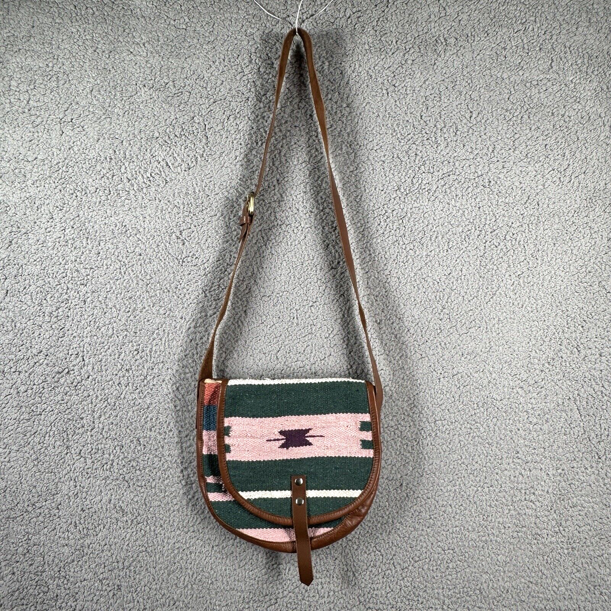 Anthropologie RAJ Woven Carpet and Leather Crossbody Aztec  display picture 1
