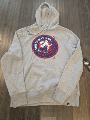 Men's '47 Alexander Ovechkin The GR8 Chase Hoodie Sweatshirt NWT. LARGE Gray.