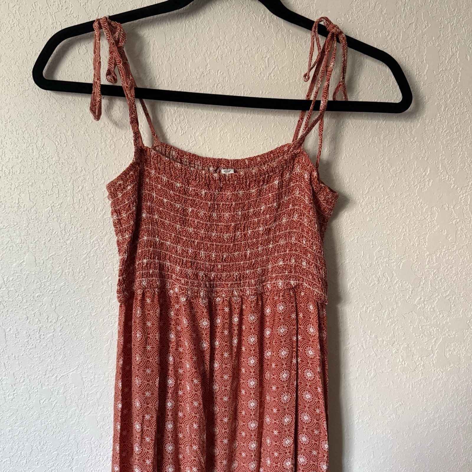 Uniqlo Rust Red Smocked Maxi Summer Spring  Dress, Small thumbnail 2