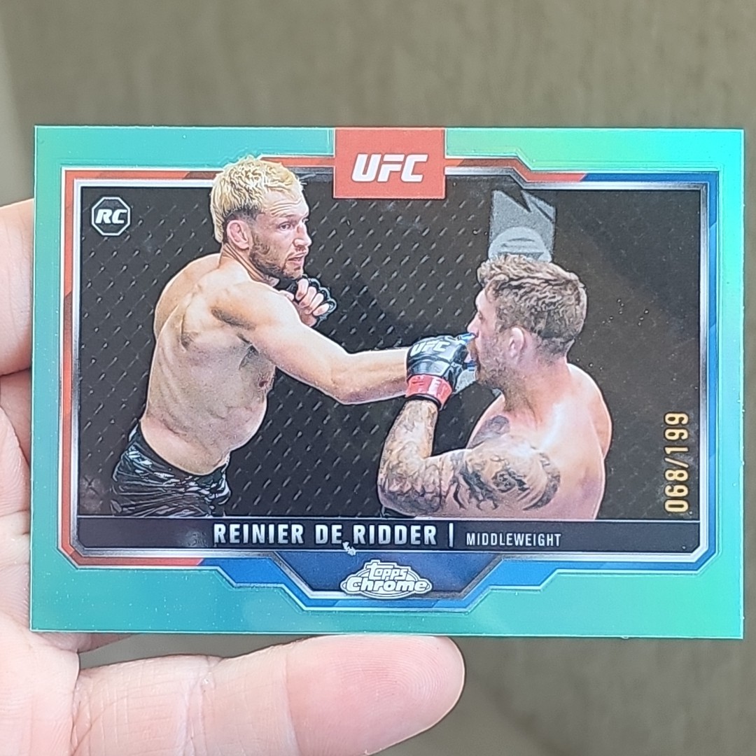 2025 Topps Chrome UFC Reinier De Ridder 165/199 Rookie Aqua Refractor RC #185