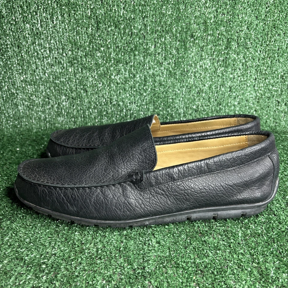 FootJoy Mens Size 13 W Wide Black Leather Slip On Golf Loafer Shoes - Image 3 of 4