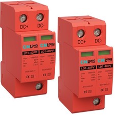 CNLonQcom 2P 40KA DC 1000V Solar PV Voltage Surge Protector Lightning Arrester