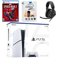 Sony PlayStation 5 Slim Disc  Spider-Man 2, EPOS Headset and MightySkins Code