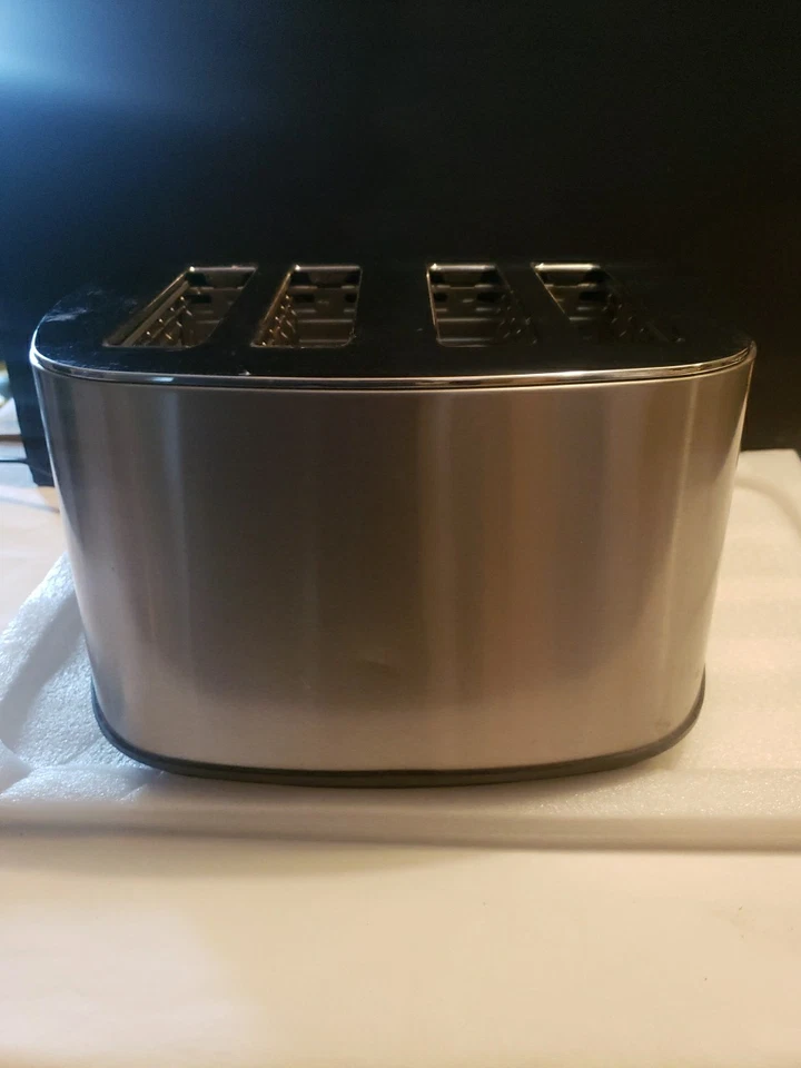 Krups 4 Slice Toaster KH734D50 Wide-Slot Breakfast  Silver Bread Bagels - Image 4 of 4
