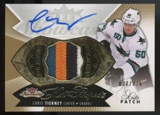 2014-15 Fleer Showcase Hot Prospects Patch Chris Tierney RC Auto 037/375 #193 4