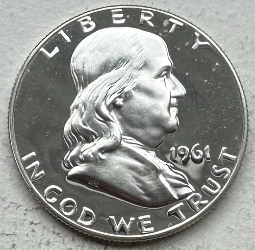 1961 Proof Franklin Half Dollar 90% Silver-INV#8821