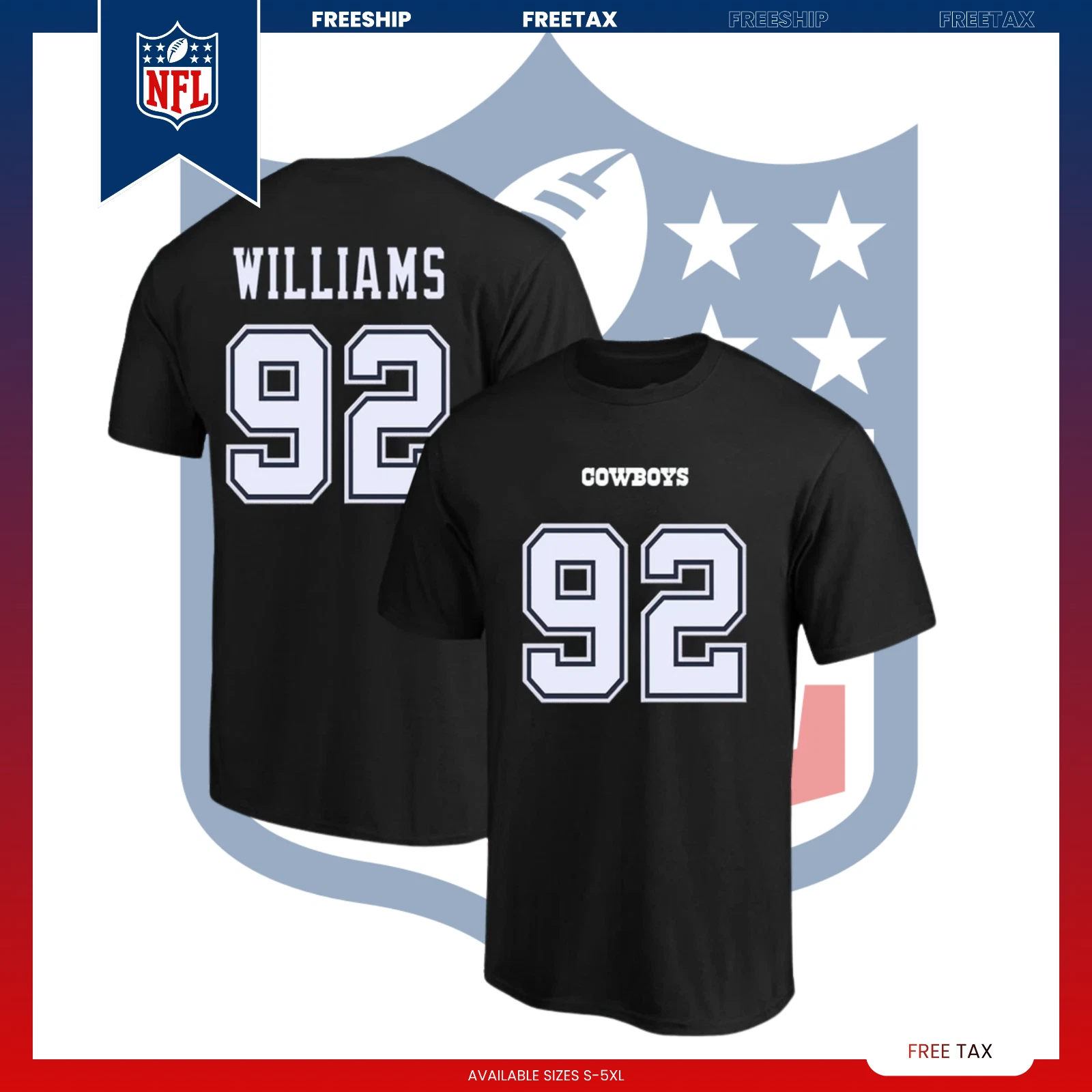 Welcome Quinnen #92 Williams Dallas C Name & Number Players Gift Fan