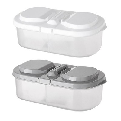 2 Grid Container Lunch Fruit Snacks Storage Box Refrigerator Crisper With L