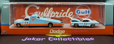 M2 Machines Auto-Haulers Gulf 1974 Dodge Truck & 1970 Dodge Challenger T/A R99 2