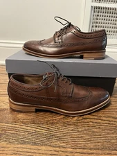 NIB CONARD PLAIN TOE MEN'S DRESS SHOES 11M MAHOGANY LEATHER JOHNSTON & MURPHY