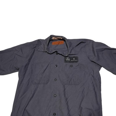Aristocrat Motors Shirt Mens L Gray Short Sleeve Button Mercedes Maserati Dealer