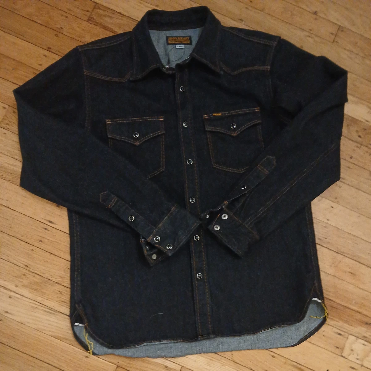 Iron Heart Long Sleeve Button-Up Casual Button-Down Shirts for Men
