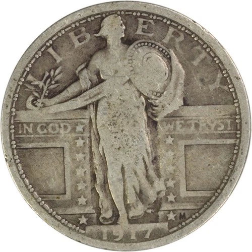 1917 Standing Liberty Silver Quarter Type 1 VG Uncertified #1005