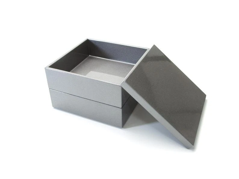 Moderna caja Jubako Bento japonesa plateada de 2 niveles 150 mm (5,91′′) - Imagen 2 de 2