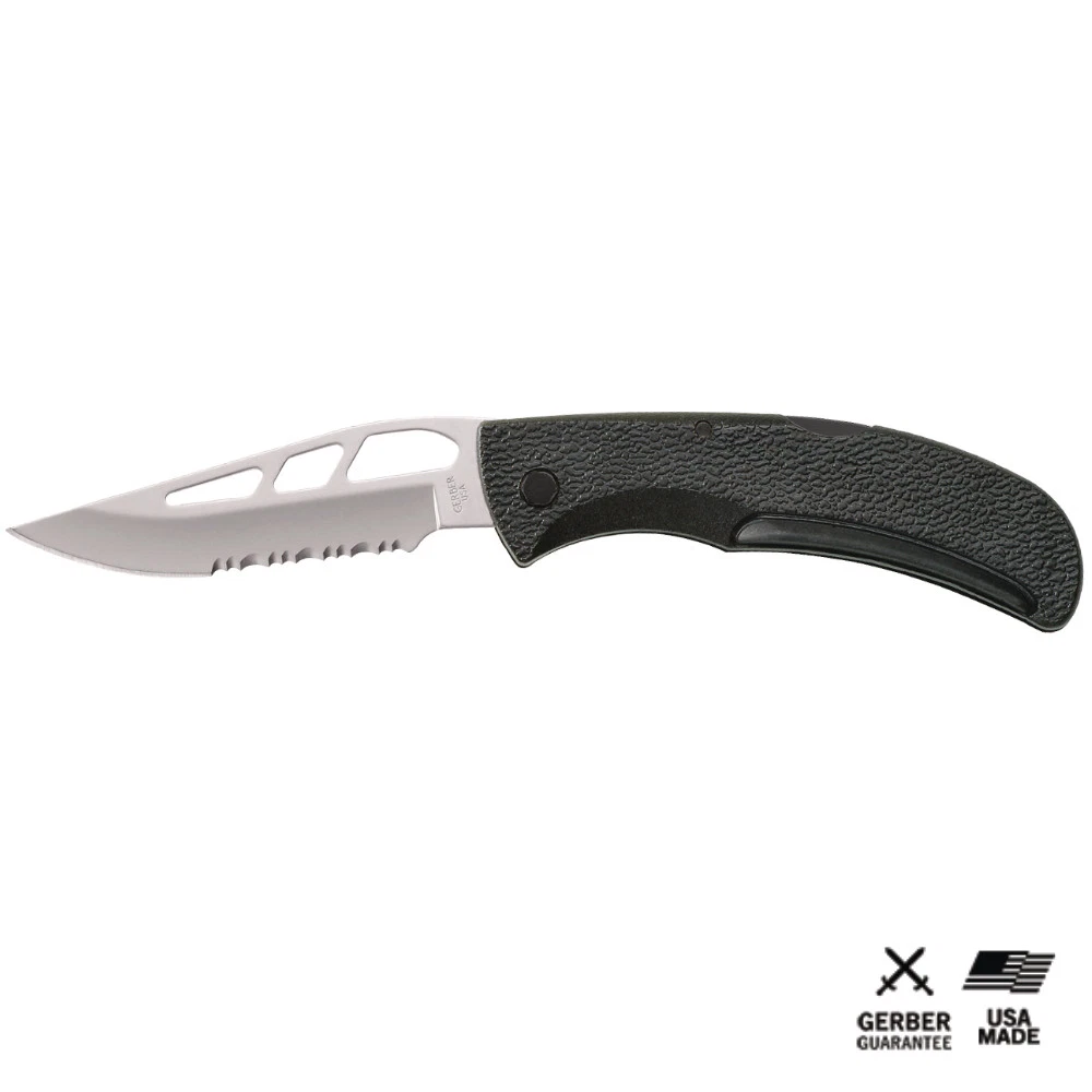 GERBER E-Z OUT SKELETON SERRATED ONE HAND FOLDING KNIFE 46751