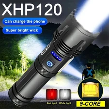 650000000 Lumen Super Bright LED Tactical Flashlight Rechargeable LED Work Light