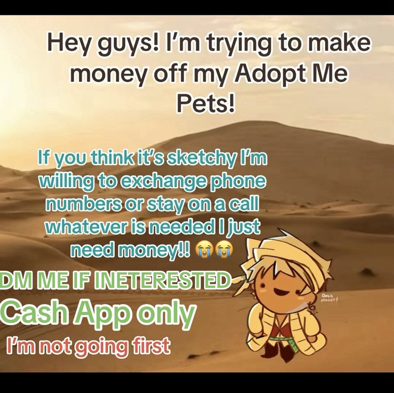 Roblox Adopt Me Virtual Item In-Game Pet NFR (Game Item/Asset) - Cash App Only
