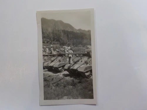 WW2 Photo Tanks 2 Soldiers Military Photograph World War Two VTG WW11 WWII