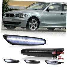 Front Sequential LED Side Marker Turn Signal Lights Compatible with smoke white