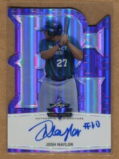 JOSH NAYLOR 2014 Leaf Valiant PERFECT GAME DIE-CUT PURPLE PRISMATIC AUTO 10/10