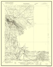Topographical Map - Ely Range Nevada Quad - USGS 1921 - Vintage Wall Art