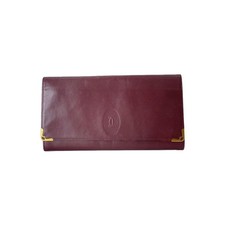 Cartier Clutch Bag Brown Leather Purse Vintage Authentic