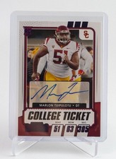 Marlon Tuipulotu Auto – College Ticket – USC Trojans – Signed Rookie Card