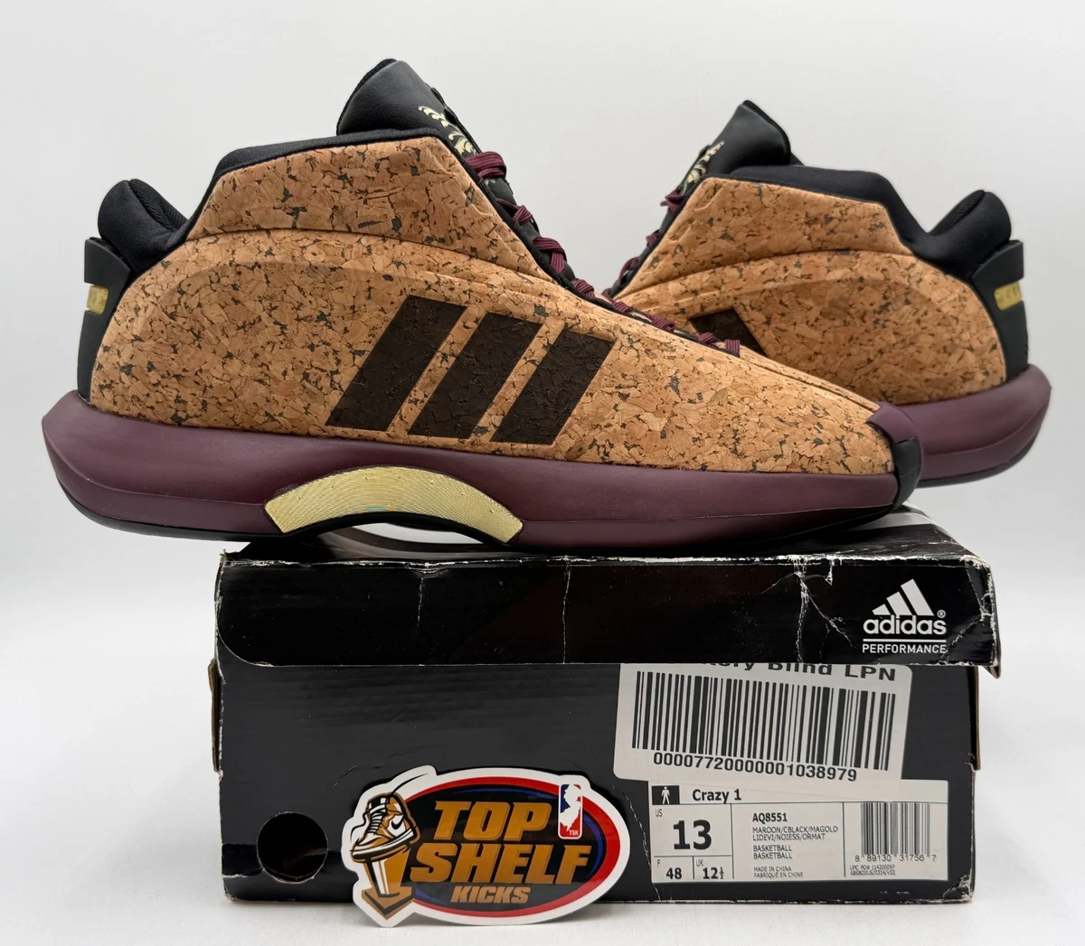 DS New Adidas Crazy 1 Kobe Vino Pack CORK Size 13 Authentic Rare