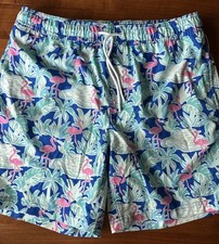 Members Mark Resort Built In Liner Flamingo Swim Trunks Sz M NWT