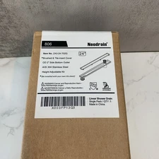 NEW Neodrain 24" ZA3- 24-T02Q OFFSET Linear Drain w/Tile Insert Grate Brushed SS