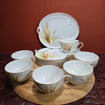 Noritake Wheaton China 6 Cups and 6 Dessert Plates Set Mint Condition Japan