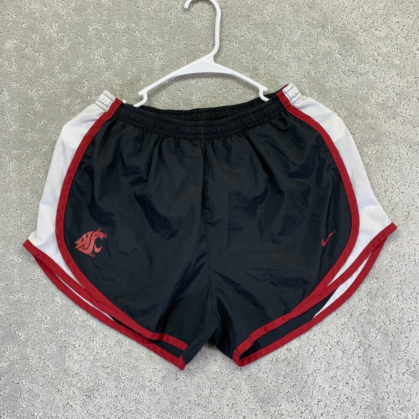 Nike WSU Cougars Shorts Womens Medium Black Red White Running Athletic Dri-Fit
