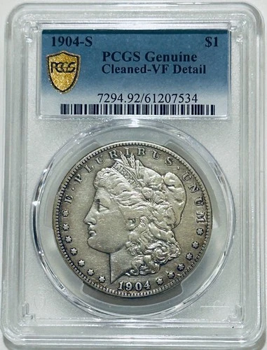 1904 S Morgan Silver Dollar PCGS VF Details Tough Date Morgan