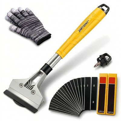 Yellow 4 Inch Razor Blade Floor Scraper Tool