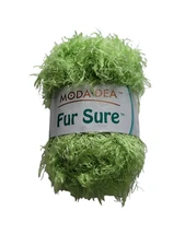Coats Moda Dea Fur Sure Fringe Yarn Valley Green - 98 yd 1.76 oz - New