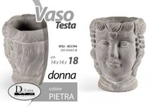 VASO DECORATIVO COLOR PIETRA TESTA DONNA 14*14*18 CM ARREDO CASA DXI-821394