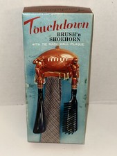 VTG 1973 TOUCHDOWN Brush  n Shoehorn Football Tie Rack Wall Plaque Japan NOS
