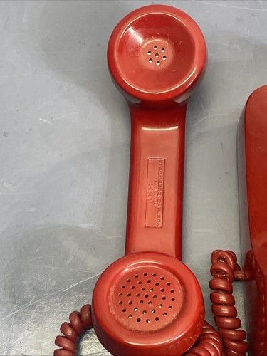 Vintage Stromberg Czerwona obrotowa tarcza Biurko Telefon Odbiornik Telefon Kabel S-C 500D - Zdjęcie 5 z 14