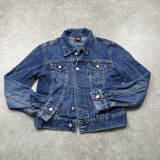 Diesel Mod Kim Bis Denim Trucker Jacket Mid Wash Blue Womens M