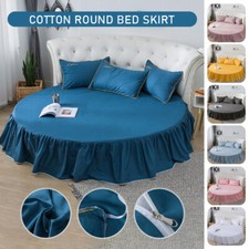Bed Round Sheet Cotton Bed Skirt Solid Colors Fitted Non Slip Mattress Protector