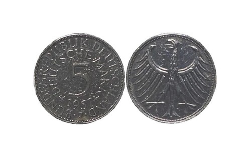 1957-G Germany 5 Mark .625 Silver XF Coin AD925 | eBay