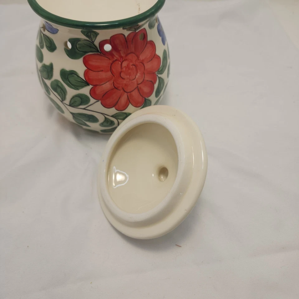 Floral Ceramic Votive Candle Tart Warmer with Lid - Image 3 of 4
