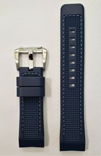 Original Bulova Precisionist Model: 98B315 24mm BLUE Rubber Watch Band Strap