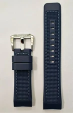 Original Bulova Precisionist Model: 98B315 24mm BLUE Rubber Watch Band Strap