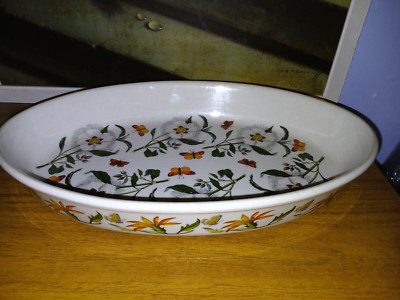 Vintage Portmeirion Botanic Garden extra große ovale Ofen-/Servierschale 37 cm sehr guter Zustand